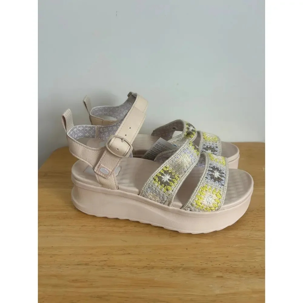 HeyDude Delray Buckle Cottage Crochet Sandals NWT Women's 8